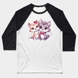 Valentine Wolf Couple Baseball T-Shirt